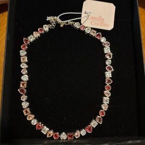 Camila Coelho Pink and Clear Multi-Shaped Crystal Necklace